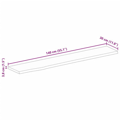 vidaXL Tischplatte mit Baumkante 140x30x3,8 cm Massivholz Mango