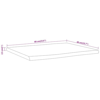 vidaXL Tischplatte 60x40x2,5 cm Rechteckig Massivholz Akazie Baumkante