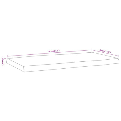 vidaXL Tischplatte 70x40x2,5 cm Rechteckig Massivholz Akazie Baumkante