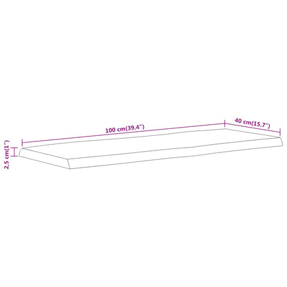 vidaXL Tischplatte 100x40x2,5cm Rechteckig Massivholz Akazie Baumkante