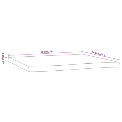 vidaXL Tischplatte 60x60x2,5 cm Quadratisch Akazienholz Naturkante