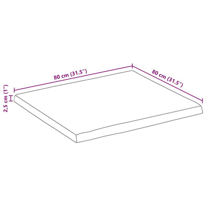 vidaXL Tischplatte 80x80x2,5cm Quadratisch Massivholz Akazie Baumkante