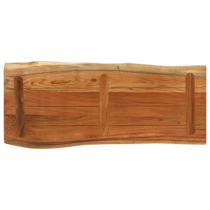 vidaXL Plateau de table 90x40x3,8 cm Rectangulaire Bois d'acacia massif Bord naturel
