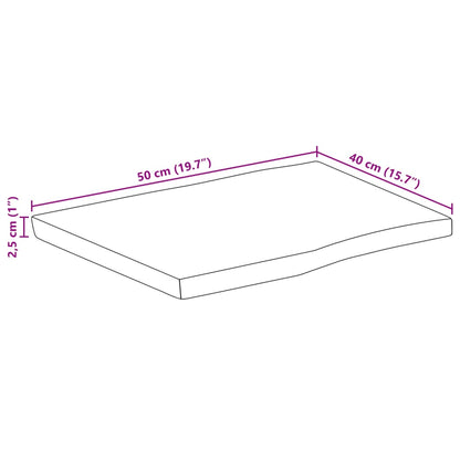 vidaXL Tischplatte mit Baumkante 50x40x2,5 cm Raues Mango Massivholz