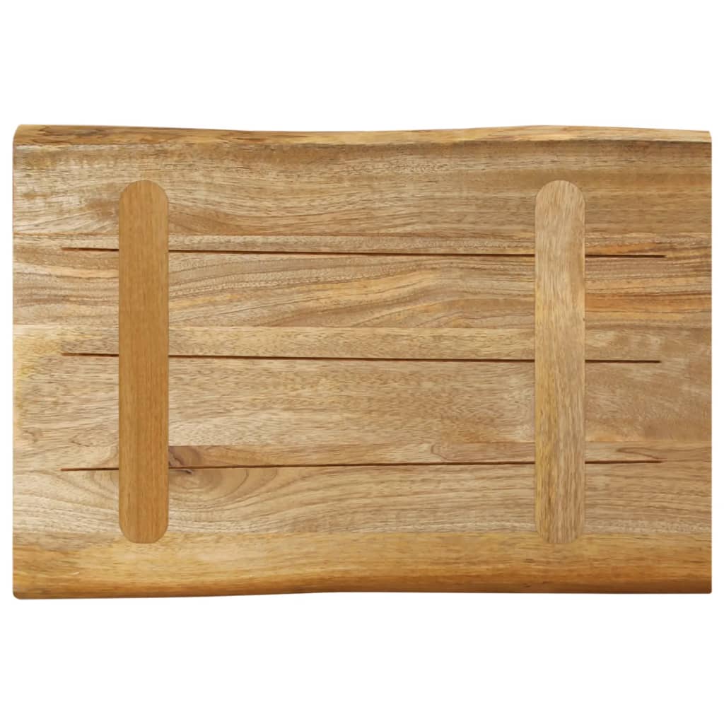 vidaXL Tischplatte mit Baumkante 60x40x2,5 cm Raues Mango Massivholz