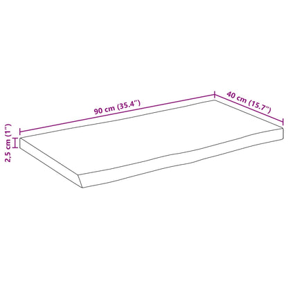 vidaXL Tischplatte mit Baumkante 90x40x2,5 cm Raues Mango Massivholz