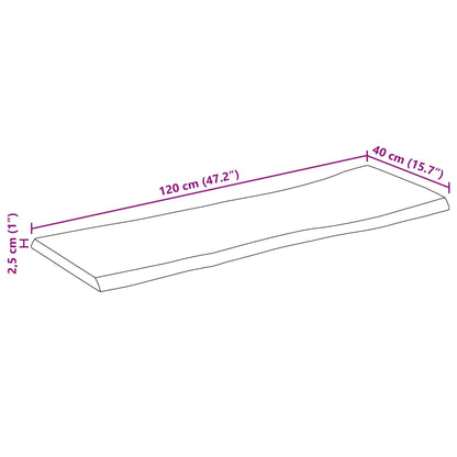 vidaXL Tischplatte mit Baumkante 120x40x2,5 cm Raues Mango Massivholz