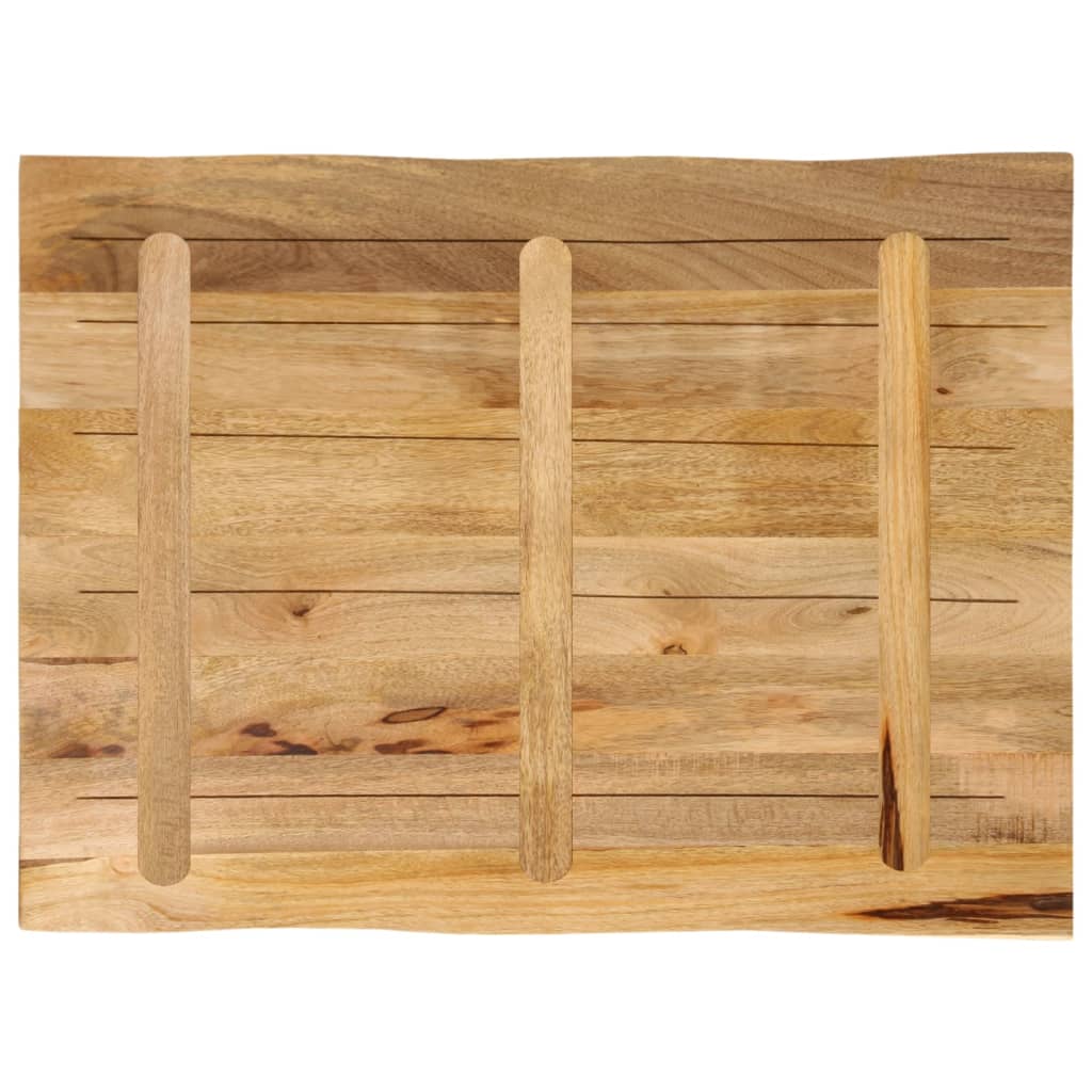 vidaXL Tischplatte mit Baumkante 90x60x2,5 cm Raues Mango Massivholz