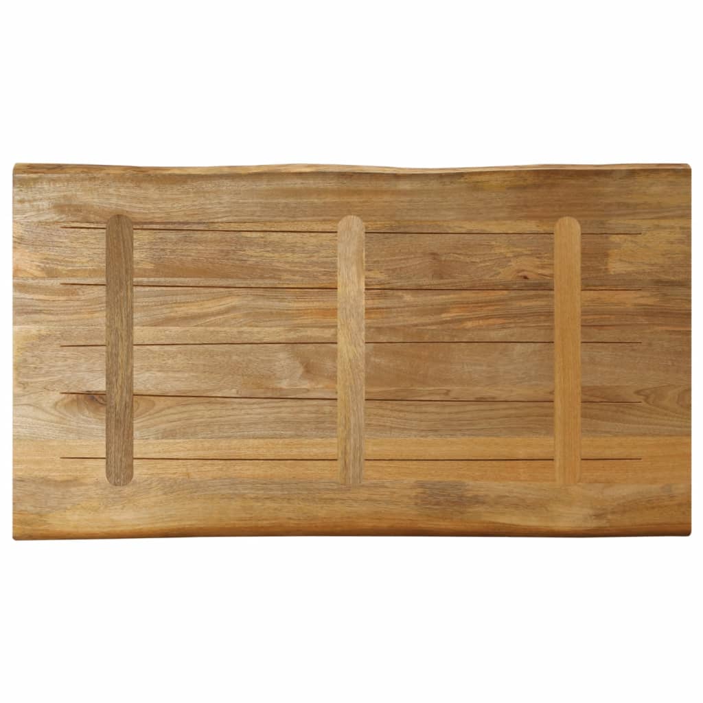 vidaXL Tischplatte mit Baumkante 120x60x2,5 cm Raues Mango Massivholz