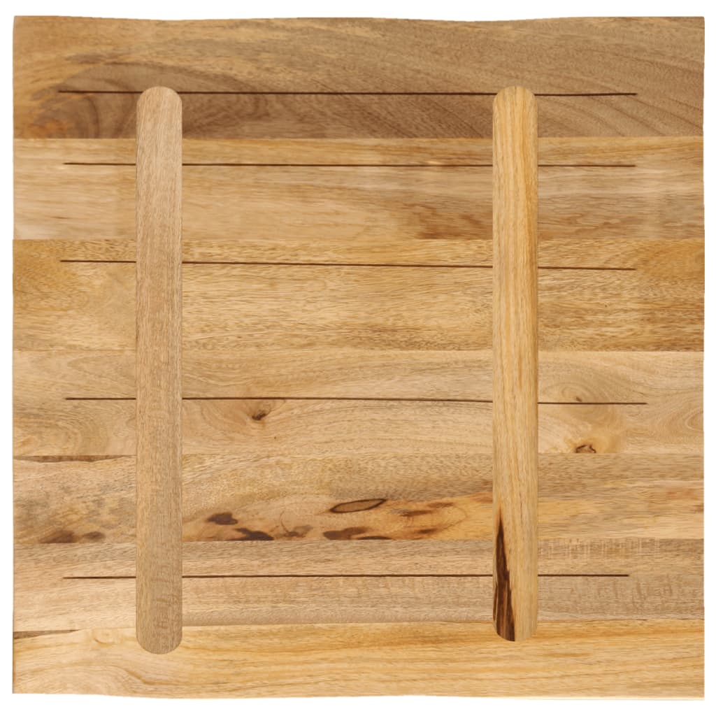 vidaXL Tischplatte mit Baumkante 80x80x2,5 cm Raues Mango Massivholz
