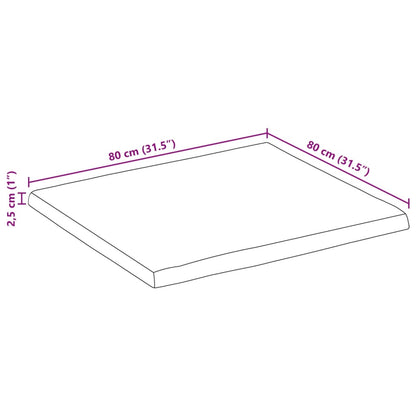 vidaXL Tischplatte mit Baumkante 80x80x2,5 cm Raues Mango Massivholz