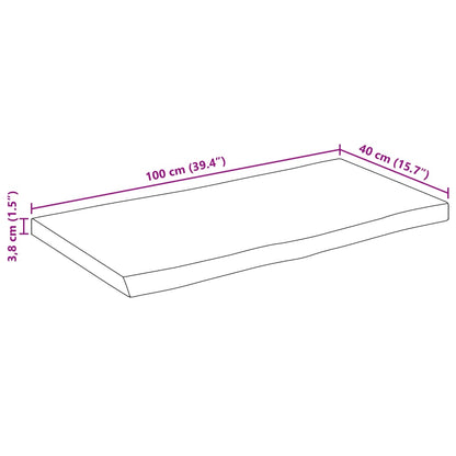 vidaXL Tischplatte mit Baumkante 100x40x3,8 cm Raues Mango Massivholz