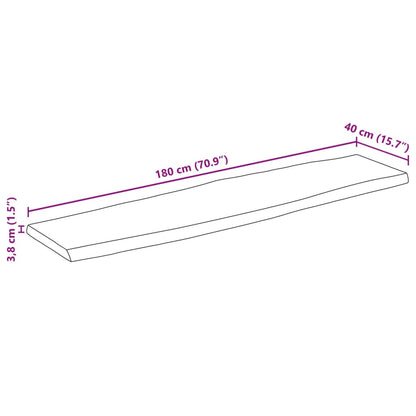 vidaXL Tischplatte mit Baumkante 180x40x3,8 cm Raues Mango Massivholz