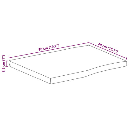 vidaXL Tischplatte mit Baumkante 50x40x2,5 cm Massivholz Mango