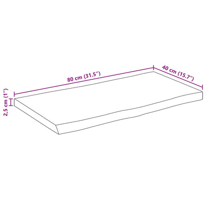 vidaXL Tischplatte mit Baumkante 80x40x2,5 cm Massivholz Mango