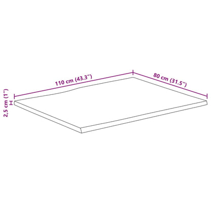 vidaXL Tischplatte mit Baumkante 110x80x2,5 cm Massivholz Mango