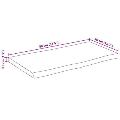 vidaXL Tischplatte mit Baumkante 80x40x3,8 cm Massivholz Mango