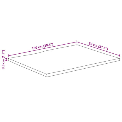vidaXL Tischplatte mit Baumkante 100x80x3,8 cm Massivholz Mango