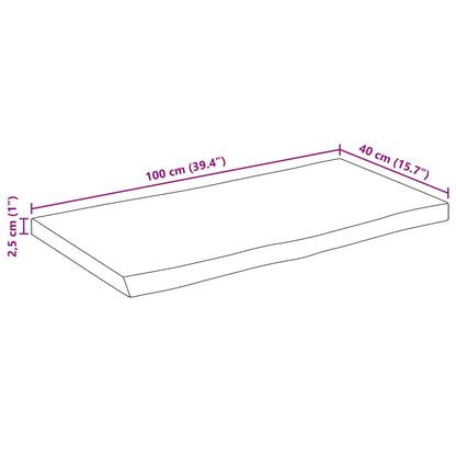 vidaXL Plateau de table à bord naturel 100x40x2,5 cm Bois de manguier massif