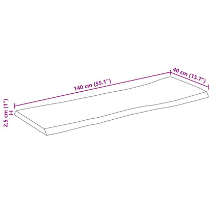 vidaXL Tischplatte mit Baumkante 140x40x2,5 cm Massivholz Mango