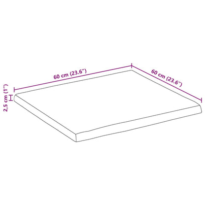vidaXL Tischplatte mit Baumkante 60x60x2,5 cm Massivholz Mango
