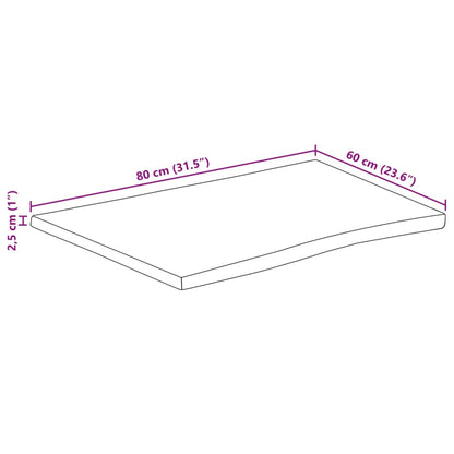 vidaXL Tischplatte mit Baumkante 80x60x2,5 cm Massivholz Mango