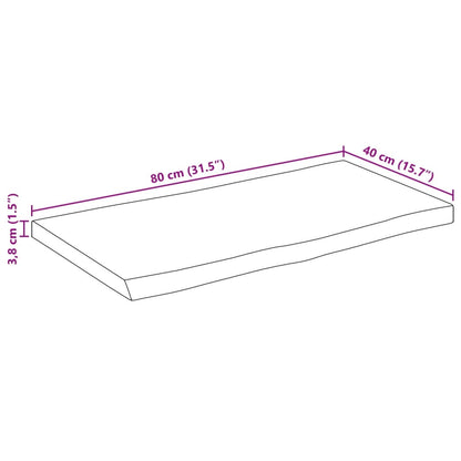 vidaXL Tischplatte mit Baumkante 80x40x3,8 cm Massivholz Mango