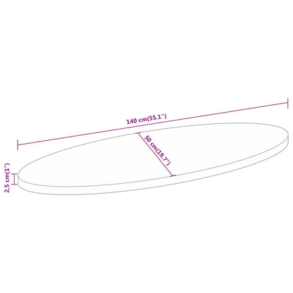 vidaXL Tischplatte 140x50x2,5 cm Oval Massivholz Akazie