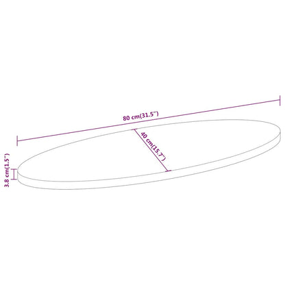 vidaXL Tischplatte 80x40x3,8 cm Oval Massivholz Akazie