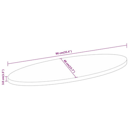 vidaXL Tischplatte 90x40x3,8 cm Oval Massivholz Mango