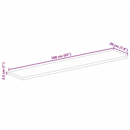 vidaXL Tischplatte 160x20x2,5 cm Rechteckig Massivholz Akazie