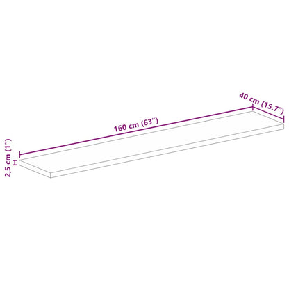 vidaXL Tischplatte 160x40x2,5 cm Rechteckig Massivholz Akazie