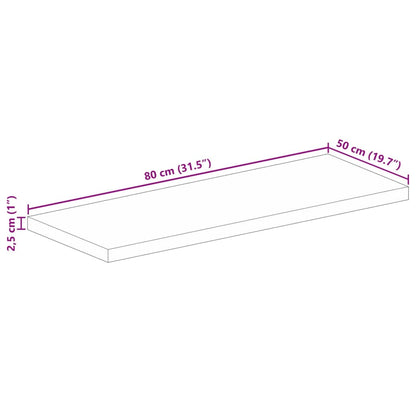 vidaXL Plateau de table 80x50x2,5 cm Rectangulaire Bois d'acacia massif