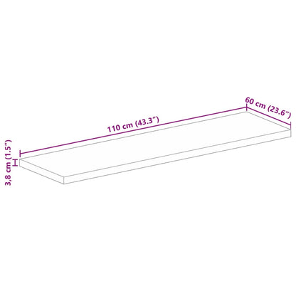 vidaXL Tischplatte 110x60x3,8 cm Rechteckig Massivholz Akazie