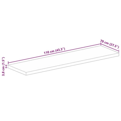 vidaXL Tischplatte 110x70x3,8 cm Rechteckig Massivholz Akazie