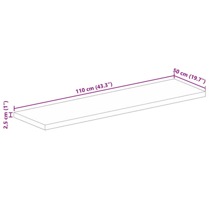 vidaXL Tischplatte 110x50x2,5 cm Rechteckig Altholz Massiv