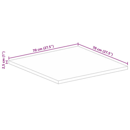 vidaXL Tischplatte 70x70x2,5 cm Quadratisch Altholz Massiv