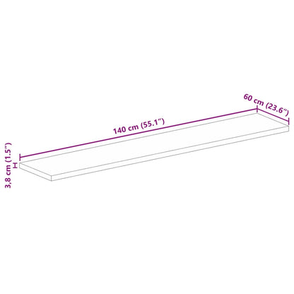 vidaXL Plateau de table 140x60x3,8 cm Rectangulaire Bois de récupération massif