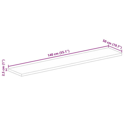 vidaXL Tischplatte 140x50x2,5 cm Rechteckig Altholz Massiv