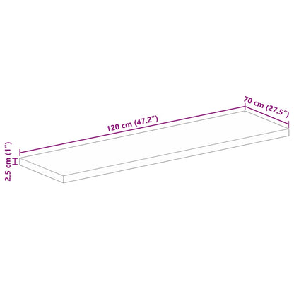 vidaXL Tischplatte 120x70x2,5 cm Rechteckig Altholz Massiv
