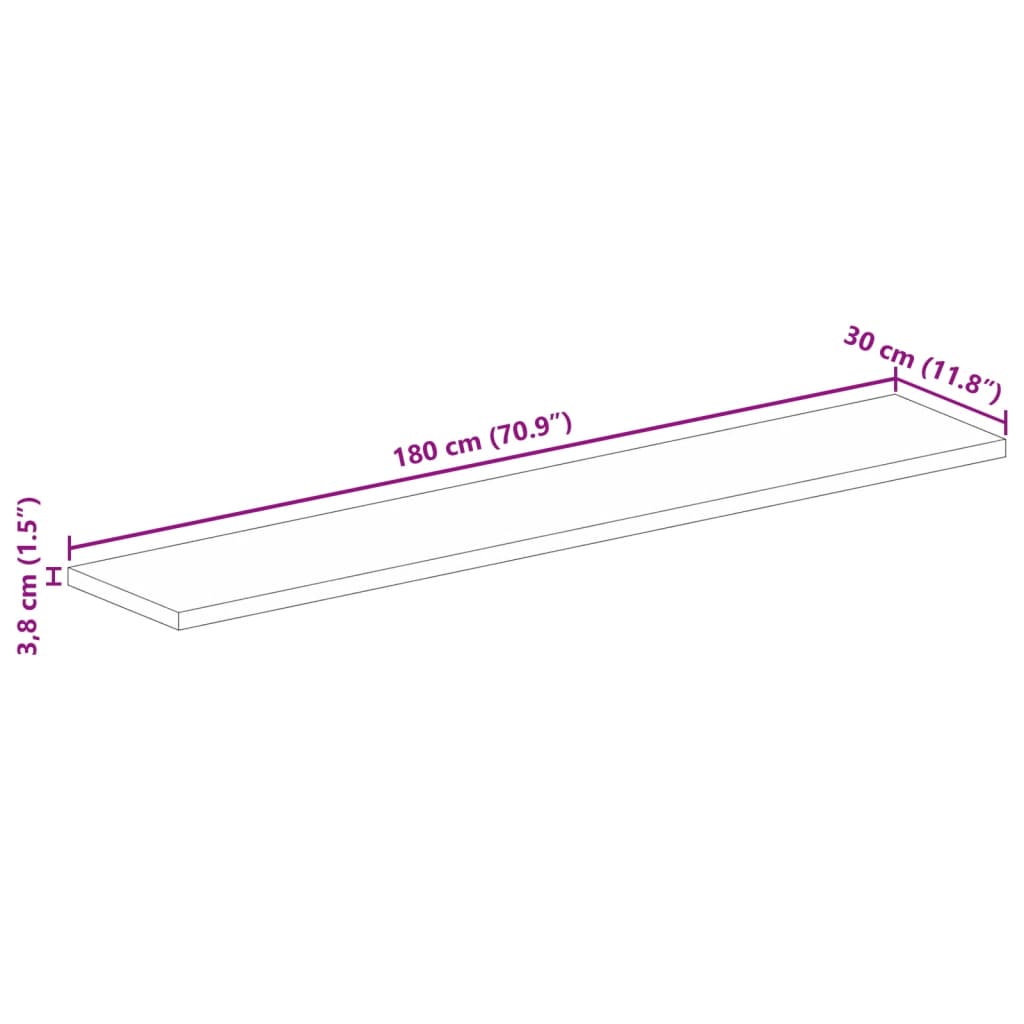 vidaXL Tischplatte 180x30x3,8 cm Rechteckig Altholz Massiv