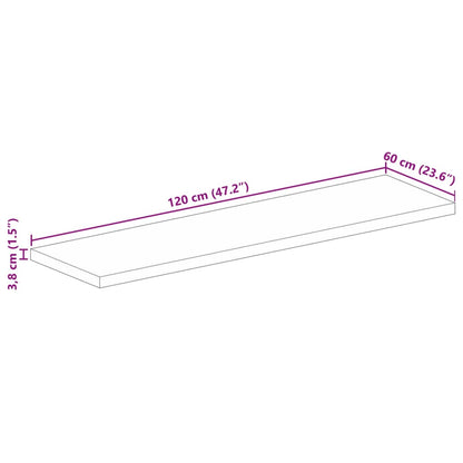 vidaXL Tischplatte 120x60x3,8 cm Rechteckig Altholz Massiv