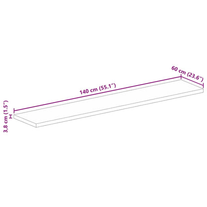 vidaXL Tischplatte 140x60x3,8 cm Rechteckig Altholz Massiv