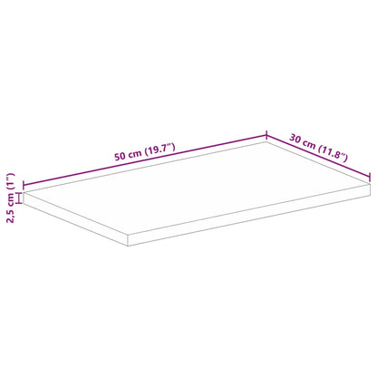 vidaXL Tischplatte 50x30x2,5 cm Rechteckig Raues Massivholz Mango