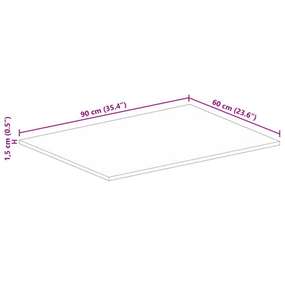 vidaXL Tischplatte 90x60x1,5 cm Rechteckig Raues Massivholz Mango