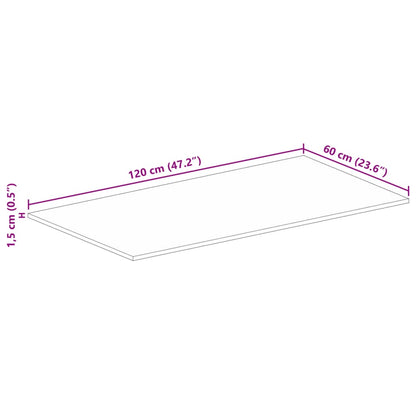 vidaXL Tischplatte 120x60x1,5 cm Rechteckig Raues Massivholz Mango