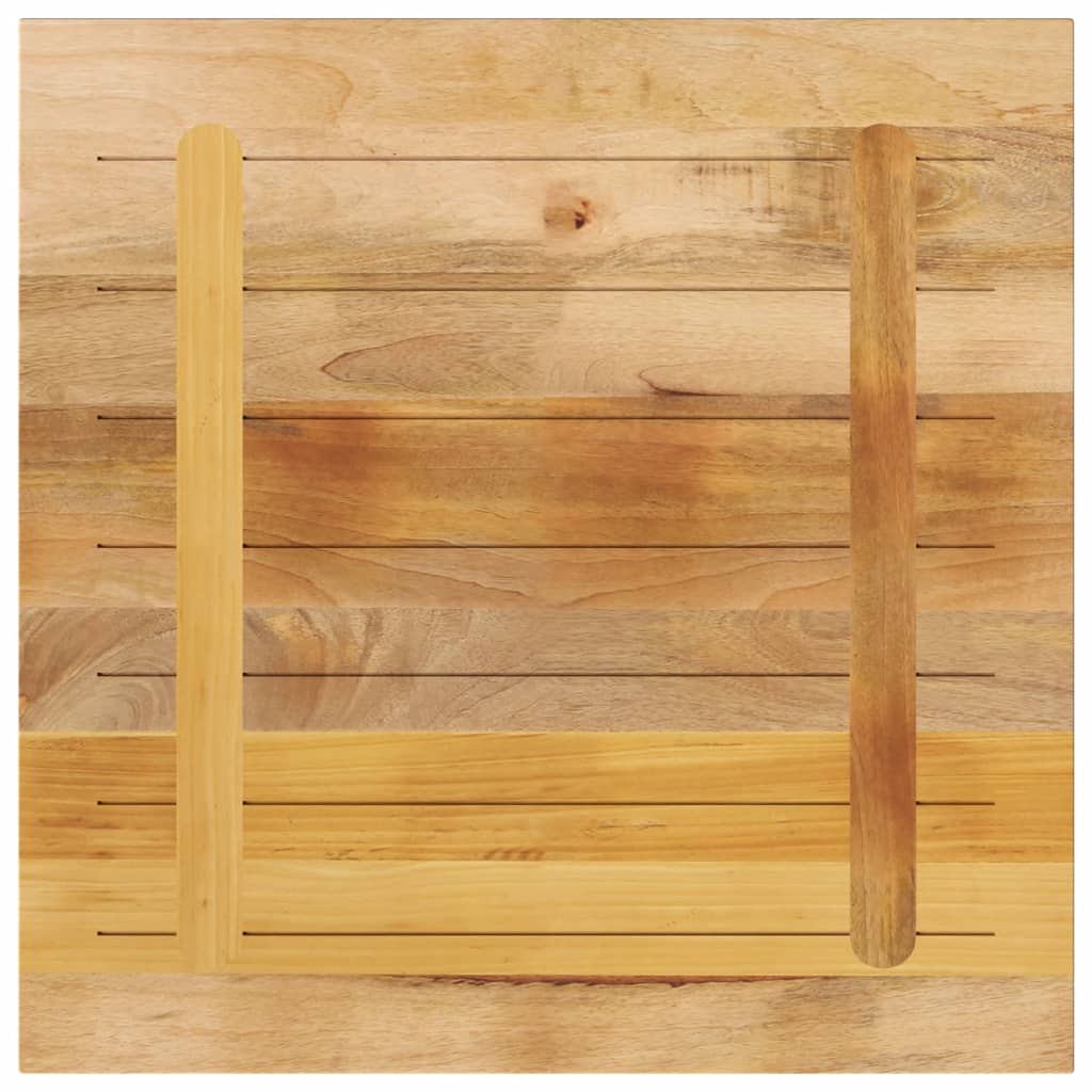 vidaXL Tischplatte 70x70x2,5 cm Quadratisch Raues Massivholz Mango