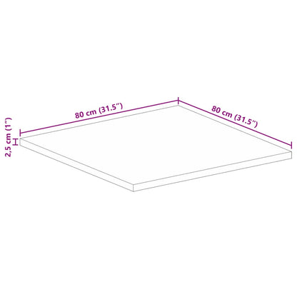 vidaXL Tischplatte 80x80x2,5 cm Quadratisch Raues Massivholz Mango