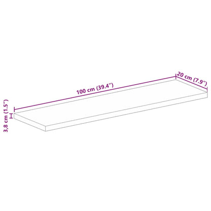 vidaXL Tischplatte 100x20x3,8 cm Rechteckig Raues Massivholz Mango