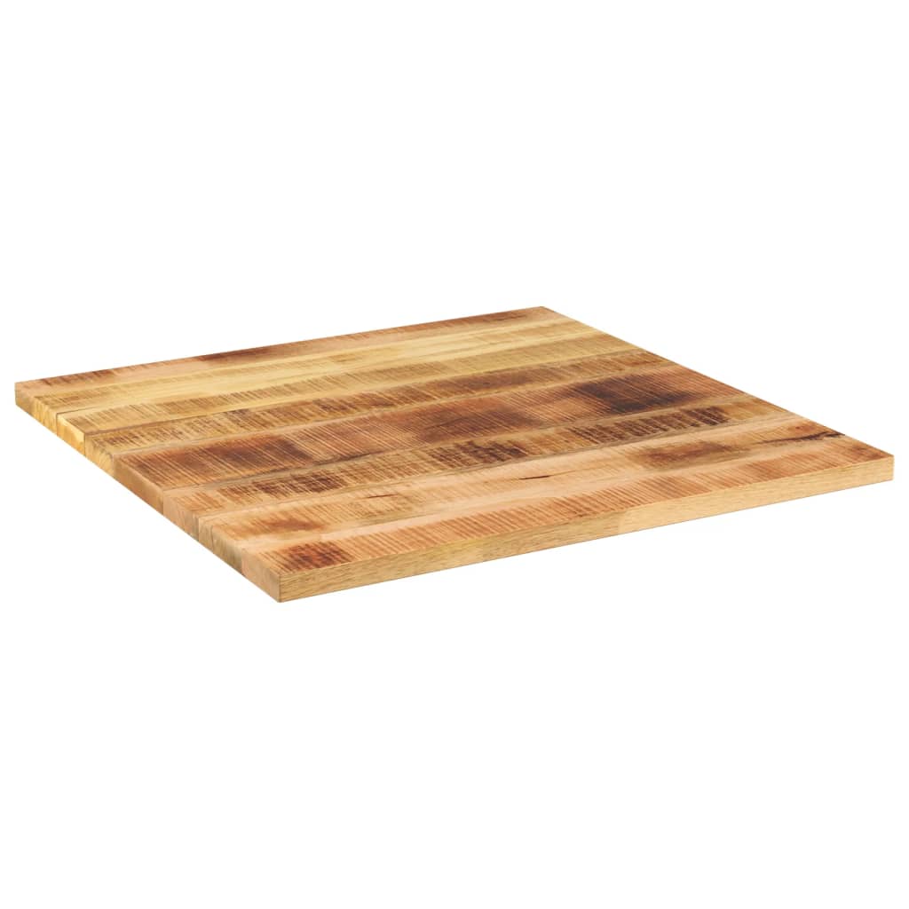 Tischplatte 90x90x3,8 cm Quadratisch Raues Massivholz Mango